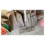 RAKE, SHOVELS & PITCH FORK