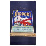 AIRPORT WHISKEY METAL SIGN MEASURES 9.5' X 8.5'