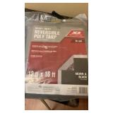 12'X16' POLY TARP & MISC BOOTS & SHOES
