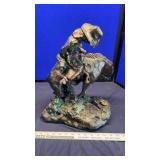 R J MOORE CAST COWBOY SCULPTURE