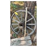WOOD WAGON WHEEL MEASURES 36' WIDE