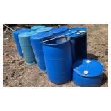 (8) 55 GAL. DRUMS ( TWO ARE CUT OPEAN)