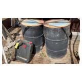 (2) 55 GAL. DRUMS & OIL PAN