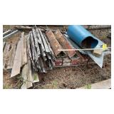 CONCRETE FORMS, SNOW FENCE & TIN PIECES