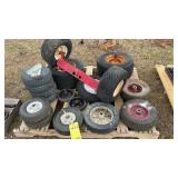 LAWN MOWER WHEEL & ASSORTED DOLLY WHEELS
