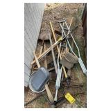 SHOVEL, RAKE, PICK AXE & MISC HAND TOOLS
