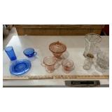 PINK DEPRESSION GLASS, PRESSED GLASS & CORELLE