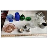 PINK JUICER, PUMKIN JAR, MASON MUGS & MISC. GLASS