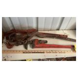 (2) CHAIN BINDERS & PIPE WRENCH