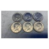 (6) KENNEDY HALF DOLLARS