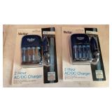 VIVITAR 2 HOUR AC/DC CHARGERS AND AA BATTERIES