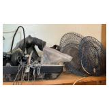 HEAT LAMP, MINNOW BUCKET, ROD HOLDERS & MISC