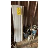 (11) GUTTER GUARDS, PAINT MIXER & TROWLS