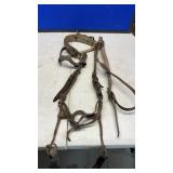 CURB BIT, BRIDLE, REINS AND LOG STAND