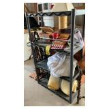 PASTIC SHEF RACK AND CONTENTS