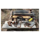 PLASTIC GRATE PIECES & MISC. METAL