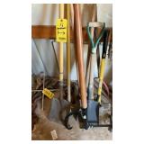 SHOVELS, POST HOLE DIGGERS, CANT HOOK & MISC.