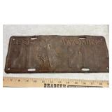 1936 WYOMING LICENSE PLATE