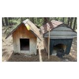(2) WOOD DOG HOUSES