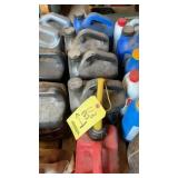 GAS CAN & (4) GALLONS OF MISC. MOTOR OIL