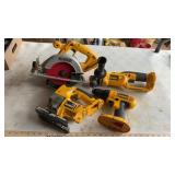 DEWALT 18V POWER TOOLS, BATTERIES AND CARRY BAG