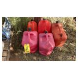 (5) GAS CANS ASSORTED SIZES