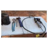 LINCOLN GREESE GUN, CHANNELOCKS, HEATER & MISC
