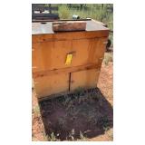 WOOD CABINET W/ CONTENTS
