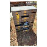 METAL CABINET W/ SPRINKLER PARTS