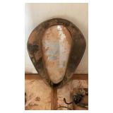 HORSE COLLAR MIRROR AND WOOD PHONE