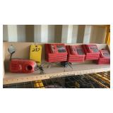 (5) MILWAUKEE CHARGERS WITH POWER STRIP AND RACK