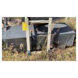 TRANSFER TANK, STORAHE RACK AND (2) TIRES
