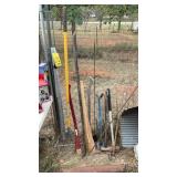 RAKE, AXE HANDLES, AXE & MISC. TOOLS