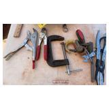 CHANNELOCKS, CRIMPERS, TAP & DIE SET & MISC TOOLS