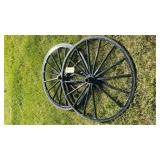 (2) METAL WAGON WHEELS MEASURES 41'W