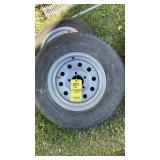 (2) TRAILER WHEELS 5 LUG ST-185/80R13
