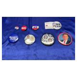 PRESIDENTIAL ELECTION PINS AND ASST STAMPS
