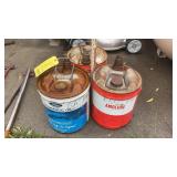 (3) OIL CANS (FORD & AMOLUBE)