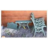 (2) METAL BENCH FRAMES, TABLE & SIDE TABLE FRAMES