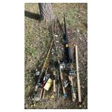 (9) ZEBCO 33, SHAKESPEAR, MITCHELL FISHING POLE