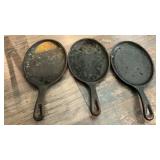 (3) CAST IRON LODGE PANS