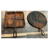 (2) CAST IRON GRISWOLD PANS, SKILLET AND OTHER
