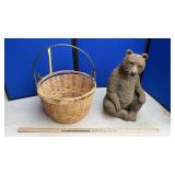 BEAR STATUE & BASKET