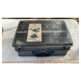 PLANO TACKLE BOX (EMPTY) & WOOD CASE W/ LURES