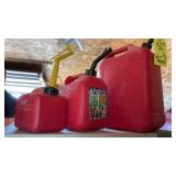(3) GAS CANS ASSORTED SIZES
