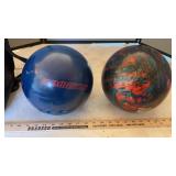 (2) BOWLING BALLS AND BAG