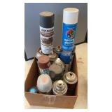 ASSORTED SPRAY PAINT CANS, ENAMEL AND MORE