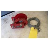 GEARED WINCH, SANDER, ASSORTED STAPLES AND SCREWS