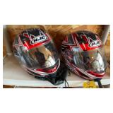 (2) HJC HELMETS SIZE L & M