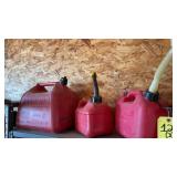 (3) GAS CANS ASSORTED SIZES